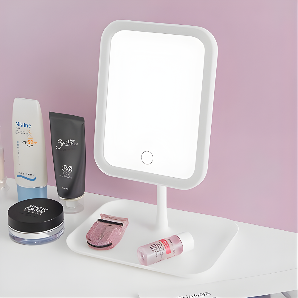 Almadar™ Shine Beauty – LED Desktop Mirror