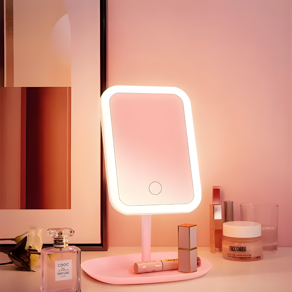 Almadar™ Shine Beauty – LED Desktop Mirror