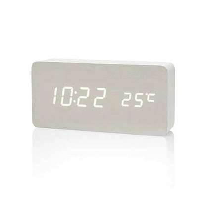 Almadar™ Wooden Desk – LED Alarm Clock